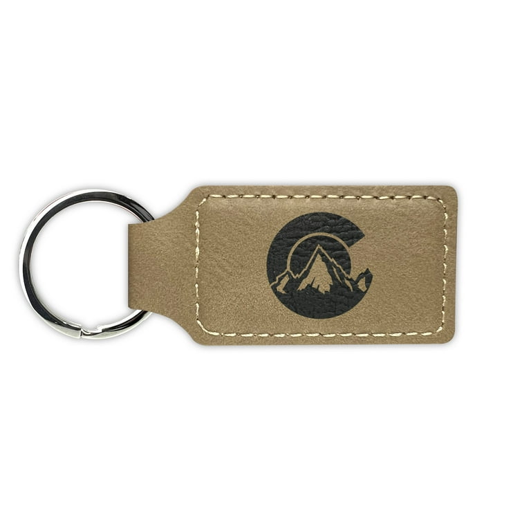 Keychain - Rectangle - Denver - Leather Keychain - Rectangle - Denver - Leather
