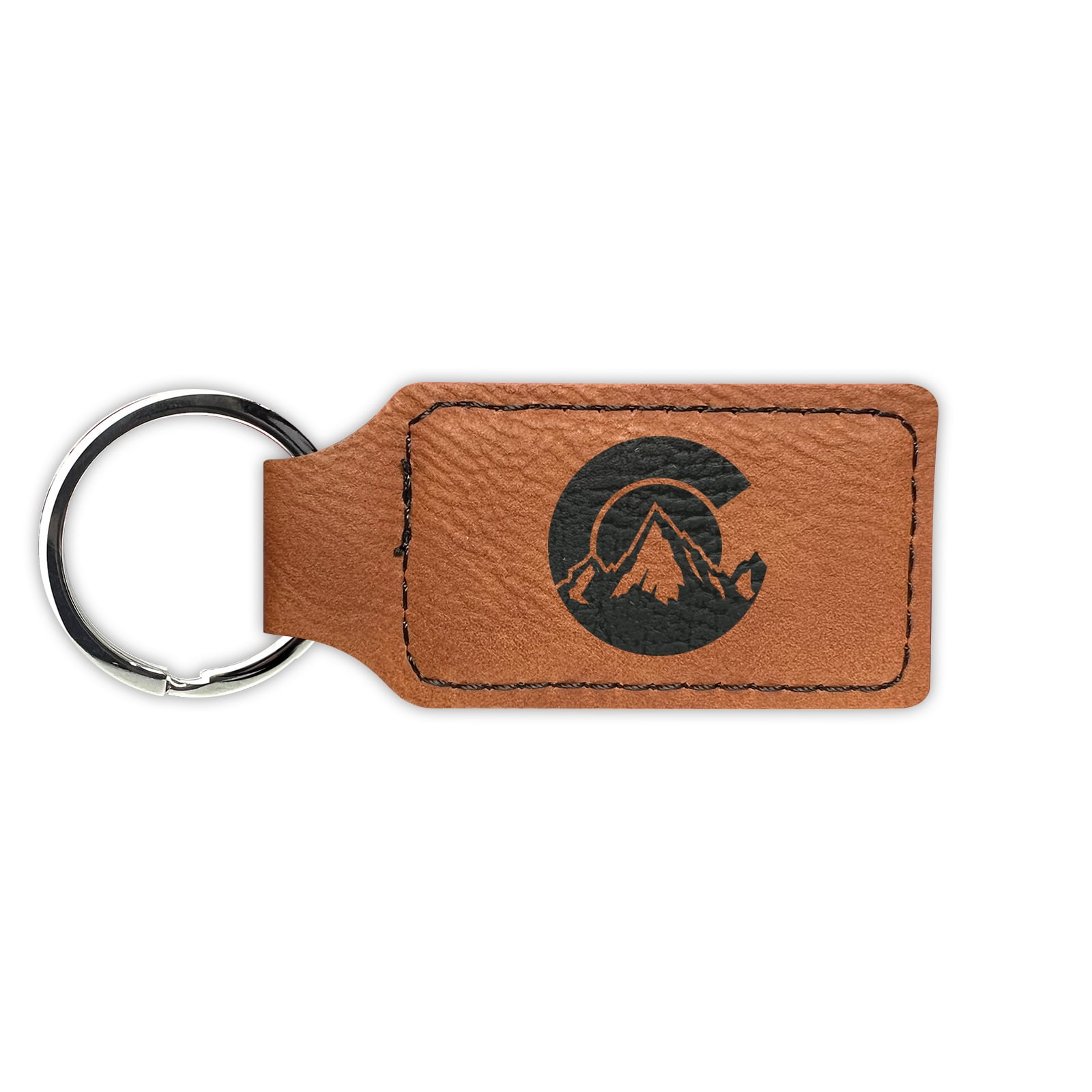 Keychain - Rectangle - Denver - Leather Keychain - Rectangle - Denver - Leather