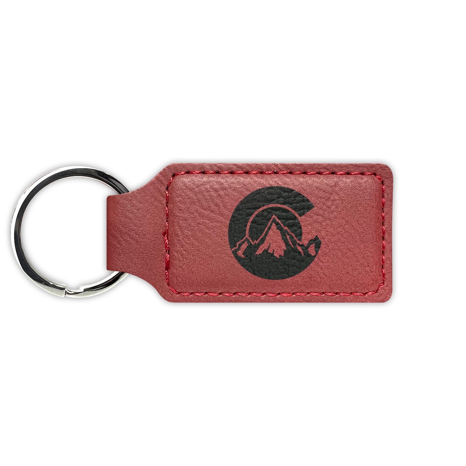 Keychain - Rectangle - Denver - Leather Keychain - Rectangle - Denver - Leather