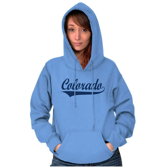 Colorado CO Classic Athletic Script Hoodie Sweatshirt Women Men Brisco Brands L