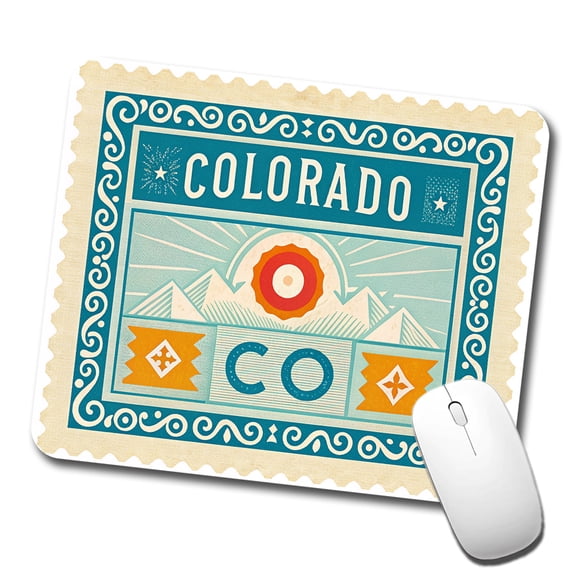 Colorado CO State Travel Vacation Stamp Mouse Pad Low Profile Gaming Mat