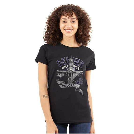 Colorado Capitol Building Denver CO Womens Slim Fit Graphic Tee Brisco Brands L