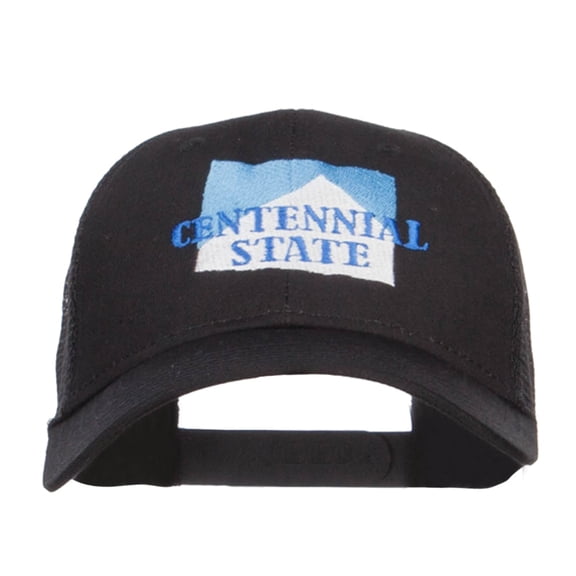 Colorado Centennial State Embroidered Trucker Cap - Black OSFM