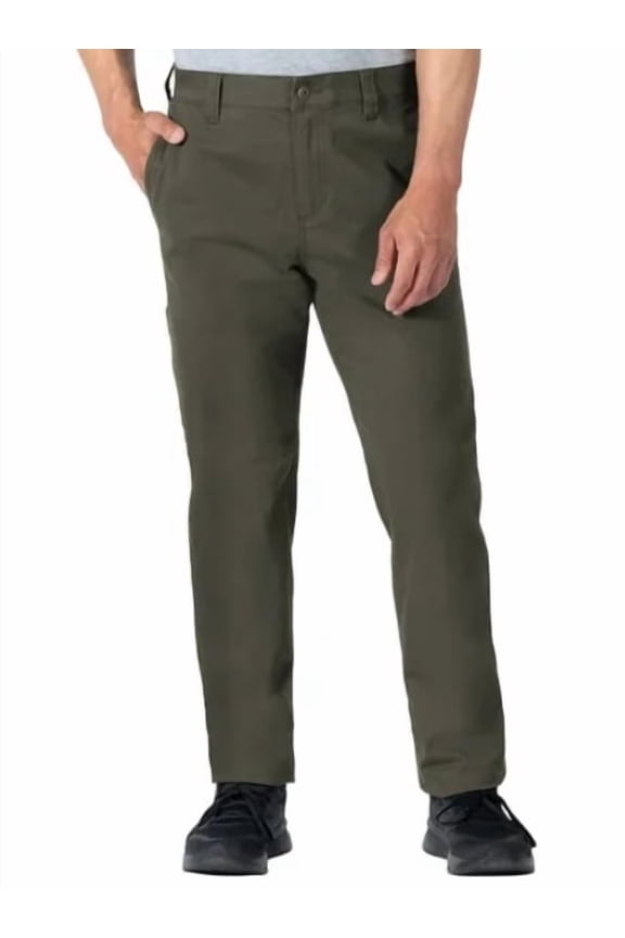 Mens Canvas Work Pants Relaxed Fit Utility Stretch Twill - Color Green - Size 40x32