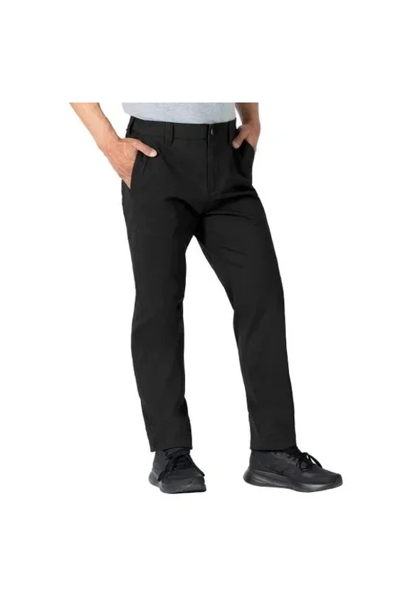 Men’s Canvas Work Pants Relaxed Fit Utility Stretch Twill - Black - Size 32X30
