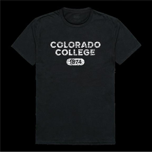 Colorado College Tigers Distressed Arch T-Shirt, Black - Small