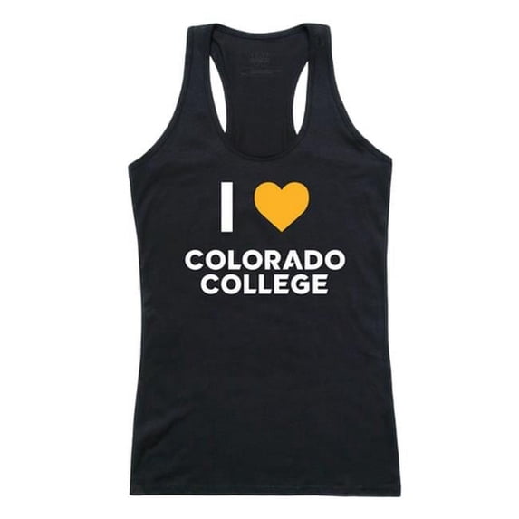 Colorado College Women I Love Tank Top, Black & White - 2XL