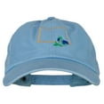 thumbnail image 1 of Colorado Columbine with Map Embroidered Unstructured Washed Cap - Blue OSFM, 1 of 5