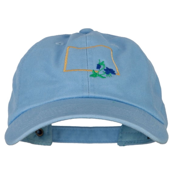 Colorado Columbine with Map Embroidered Unstructured Washed Cap - Blue OSFM