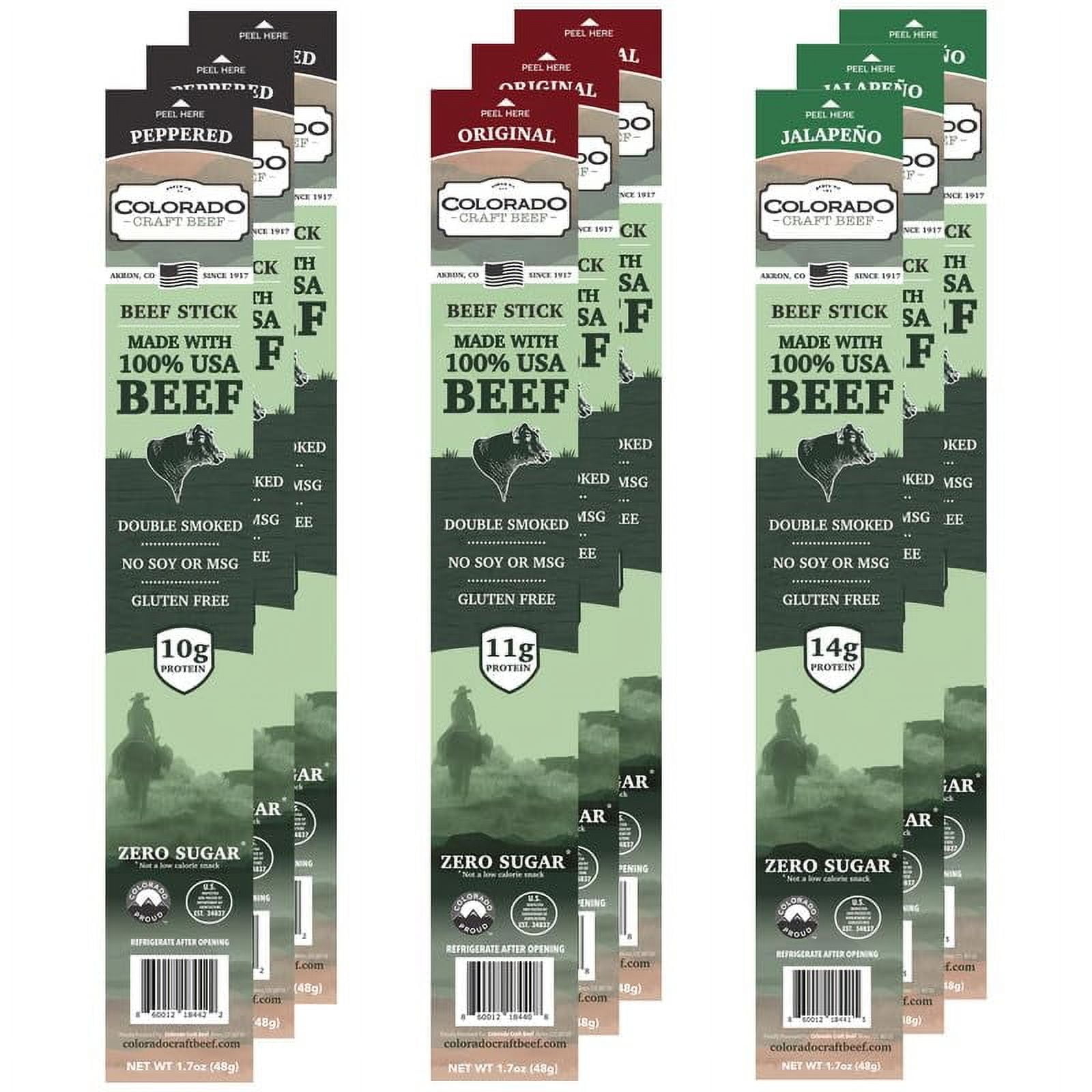 Colorado Craft Beef All-Beef Snack Stick 3-Flavor Variety Pack