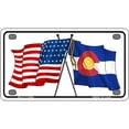 thumbnail image 1 of Colorado Crossed US Flag License Plate 4" x 2.2" Mini, 1 of 1