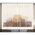 thumbnail image 1 of Colorado Curtains 2 Panels Set, Colorado Springs Skyline with Artsy Pale Urban House Silhouettes Graphic Print, Window Drapes for Living Room Bedroom, 108W X 108L Inches, Multicolor, by Ambesonne, 1 of 3