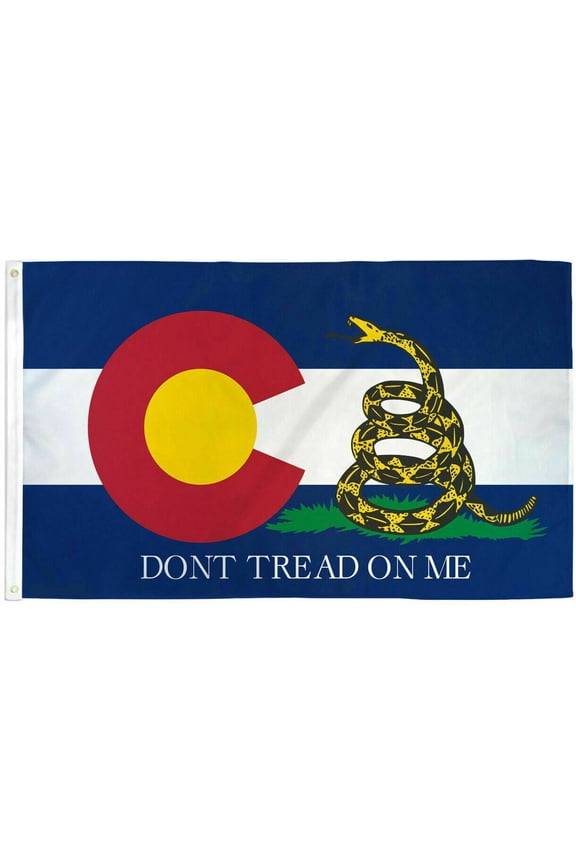 Colorado DON'T TREAD ON ME Flag 3x5 ft Rattlesnake Tea Party Gadsden Snake State