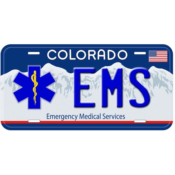 Colorado EMS Novelty Car Auto License Plate