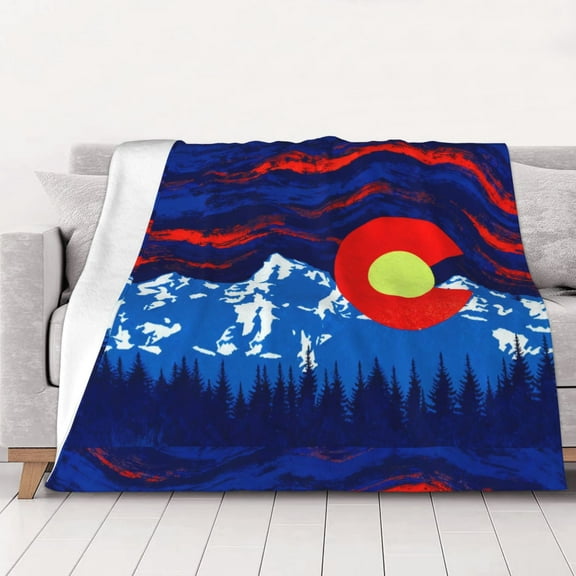 Colorado Flag Art Warm Cozy Plush Throw Blanket for Couch Bed Sofa 80"x60"