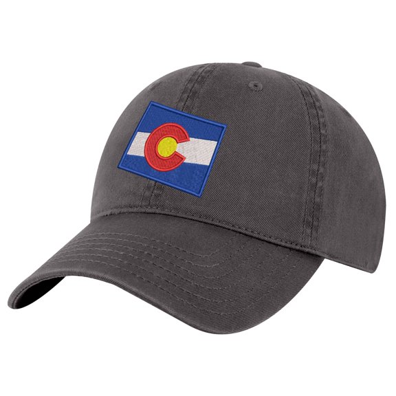 Colorado Flag Baseball Cap – Embroidered Colorado State Hat for Outdoor Pride (Charcoal)