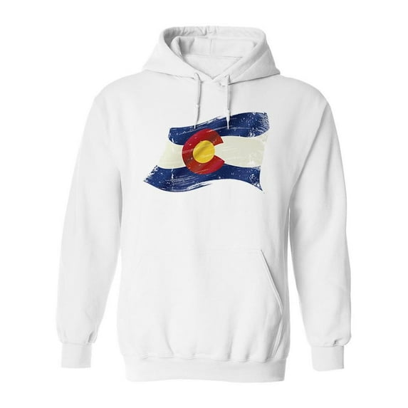 Colorado Flag Design Hoodie Men -Image by Shutterstock, Male Small