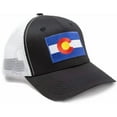 thumbnail image 1 of Colorado Flag Hat Men and Women – Snapback Trucker Baseball Cap by International Tie (Black White), 1 of 5