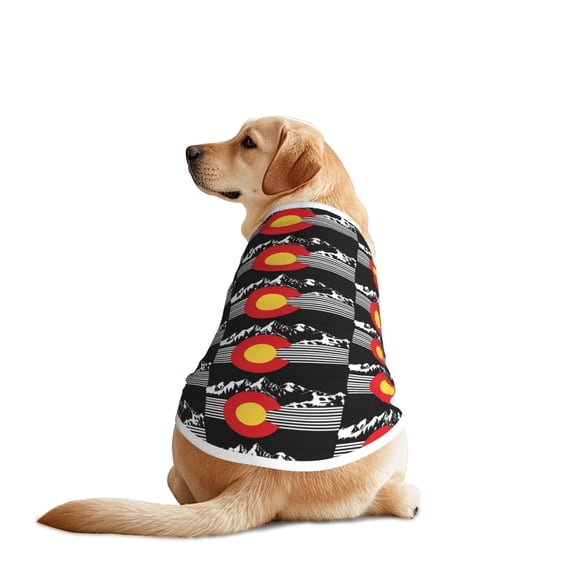 Colorado Flag Mountain Dog T Shirts Vest for Dogs Fit - Spring, Summer, Fall Wear for Large Breed XX-Large