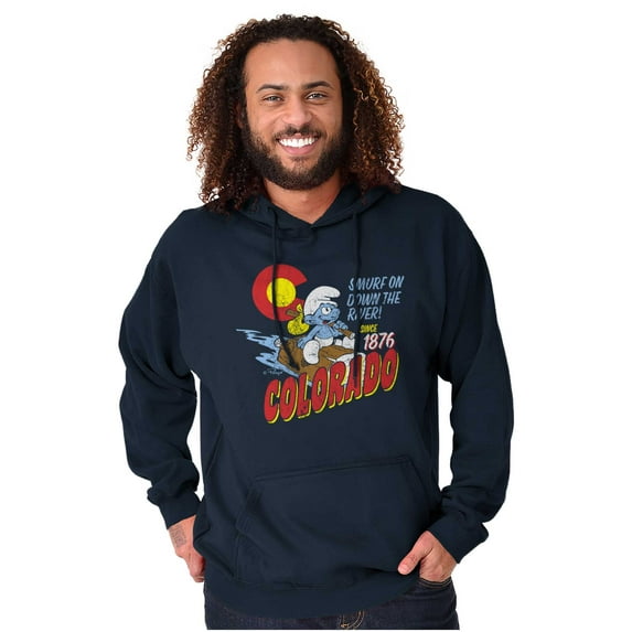 Colorado Flag Outdoor Camping Smurfs Unisex Plus Size Hoodie Brisco Brands 3X