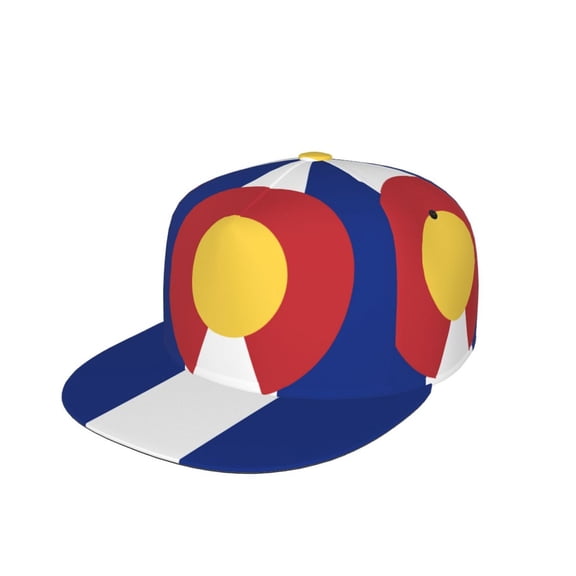 Colorado Flag Pattern Flat Brim Trucker Cap Adjustable Snapback Hat For Men Women