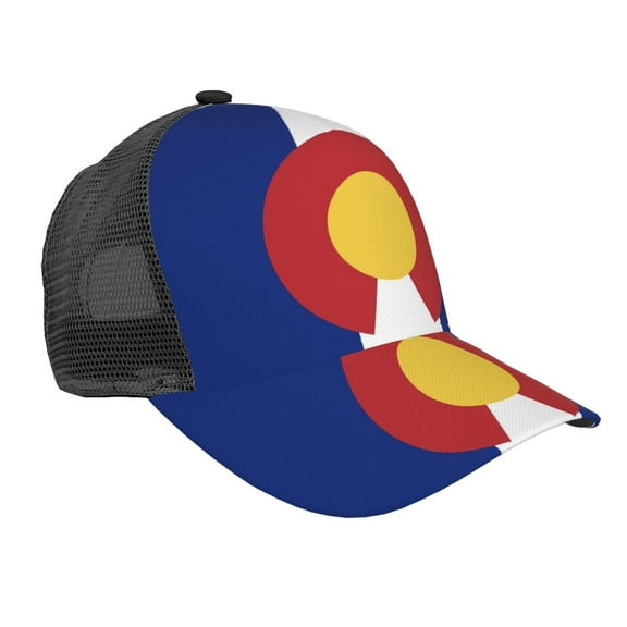 Colorado Flag Pattern Snapback Trucker Hats Baseball Caps Adjustable Mesh Back Ball Caps For Men Women