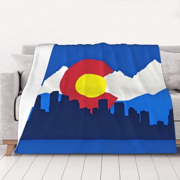 Colorado Flag Pattern Warm Cozy Plush Throw Blanket for Couch Bed Sofa 50"x40"