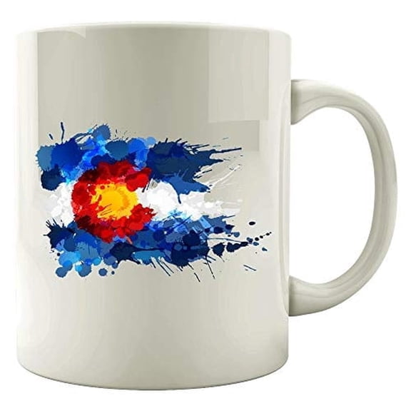 Colorado 11 oz Coffee Mug - US State Snow Mountains White Ceramic Gift