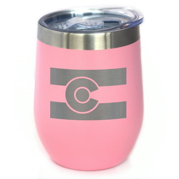 Bevvee Insulated Wine Tumbler 12 oz Flag Of Colorado Colorado Enthusiast Gifts Tumblers