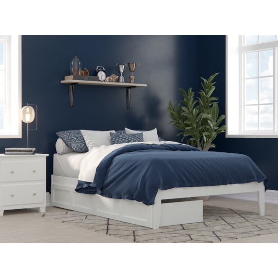 Colorado Full Bed with USB Turbo Charger and 2 Drawers in White
