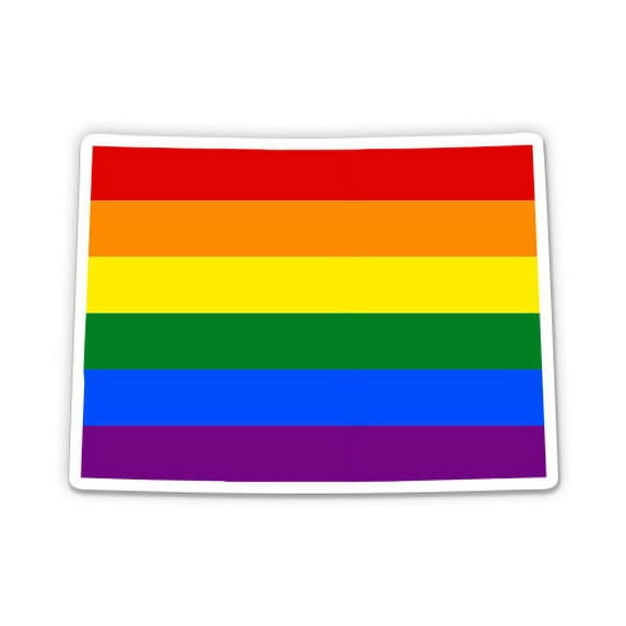 Colorado Gay Flag State Shape Rainbow Pride LGBT - 12" Vinyl Sticker Waterproof Decal