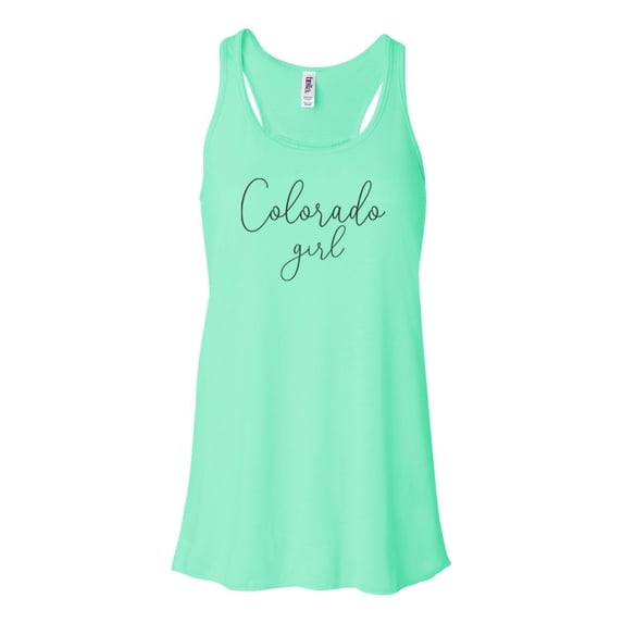 "Colorado Girl, Colorado Tank Top, Women's Racerback, Sublimation, Colorado Racerback, Mountain Girl, Gift For Her, Gym Tank, Ladies Top, CO, Mint , SMALL"