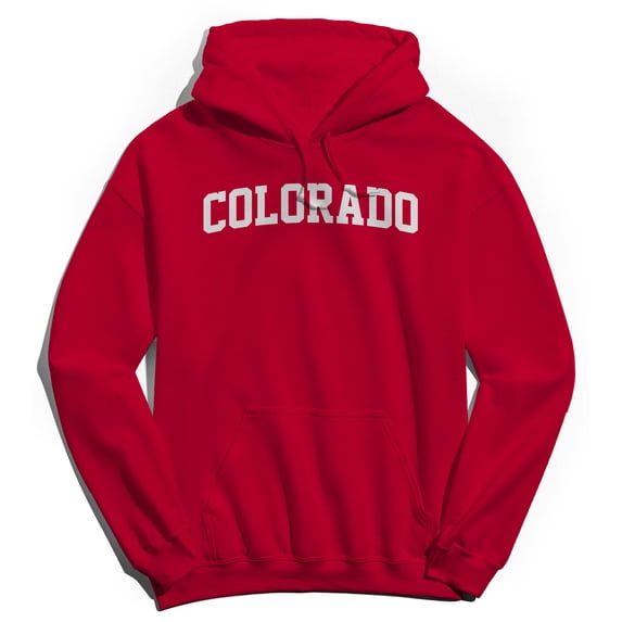 Colorado Graphic Red Men's Cotton Pullover Hoodie