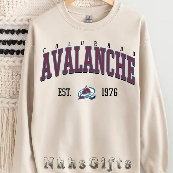 Colorado Hockey Crewneck Sweatshirt, Retro Colorado Hockey Shirt, Retro Avalanche Ice Hockey Fan Sweater