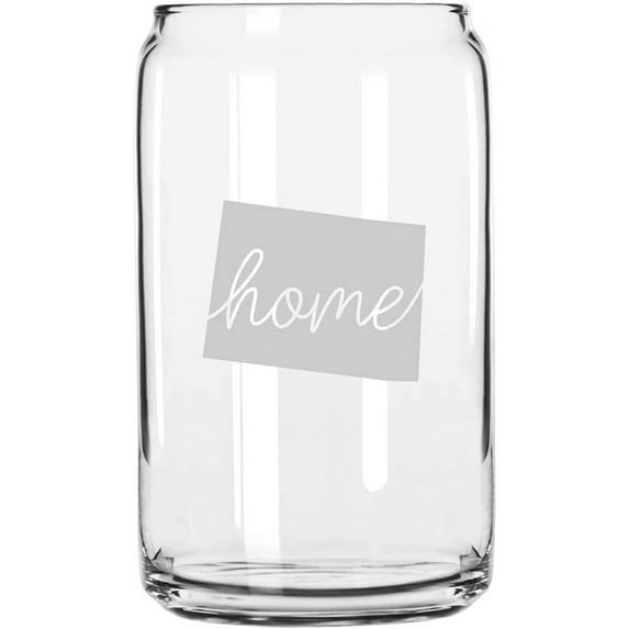 Colorado Home States Etched 16oz Libbey Can Glass