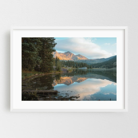 Colorado Lake - Colorado Photography Mountain Landscape Lake Nature Wilderness Scenic Forest White Framed Wall Art Print 12 x 18 inches