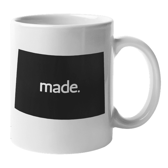 Colorado Made & CO USA State Map Outline, US Citizen Coffee & Tea Mug Cup (11oz)