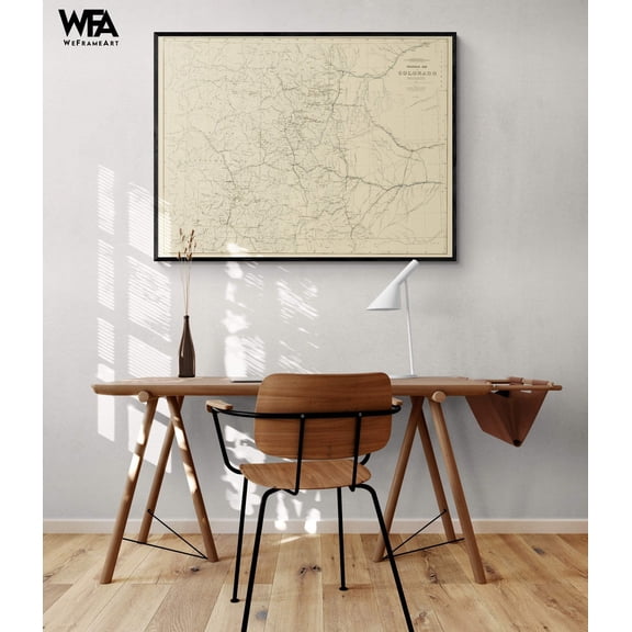 Colorado Map Art Print, Framed Colorado Map Artwork, Map Wall Decor Print, Colorado Map Wall Art, Framed Wall Art, Oversized Wall Art