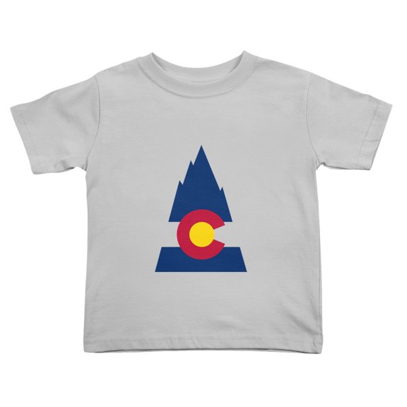 Colorado Mountain Flag Funny Toddler T Shirts for Boys Girls (Gray, Youth L)