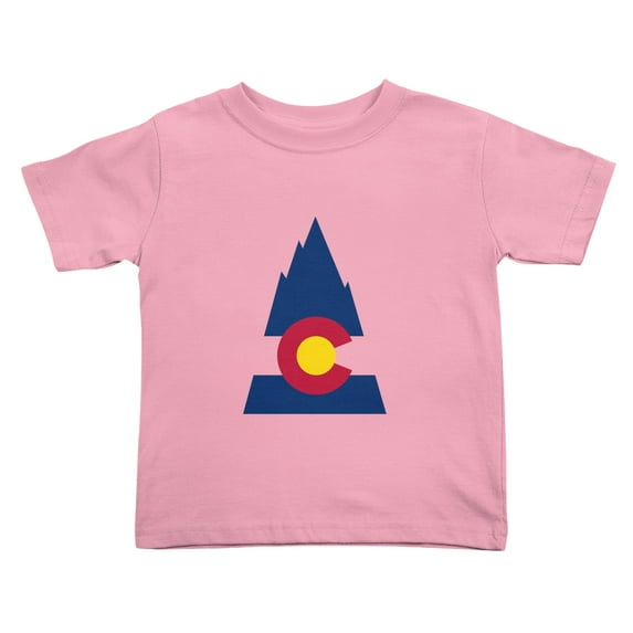 Colorado Mountain Flag Funny Toddler T Shirts for Boys Girls (Pink, Youth XL)