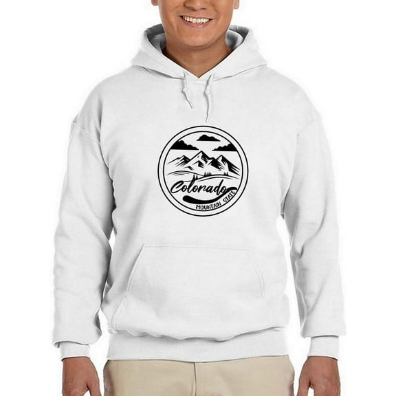 Colorado Mountain Hoodie Men -SPIdeals Designs, Male Medium