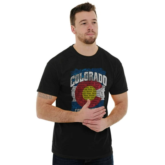Colorado Mountain Peak Names CO Hiker Men's Graphic T Shirt Tees Brisco Brands L