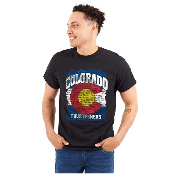 Colorado Mountain Peak Names CO Hiker Plus Size Crewneck Graphic Tee Shirt Brisco Brands 2X