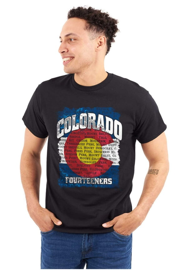 Colorado Mountain Peak Names CO Hiker Plus Size Crewneck Graphic Tee Shirt Brisco Brands 2X