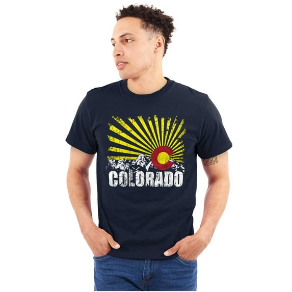 Colorado Mountain Pride CO State Flag Plus Size Crewneck Graphic Tee Shirt Brisco Brands 2X