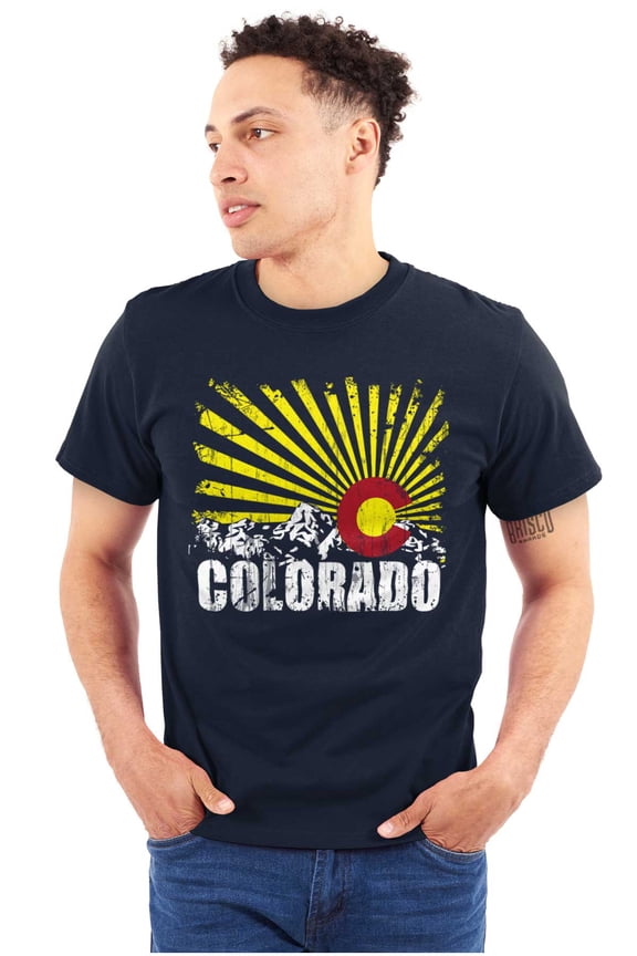 Colorado Mountain Pride CO State Flag Plus Size Crewneck Graphic Tee Shirt Brisco Brands 2X