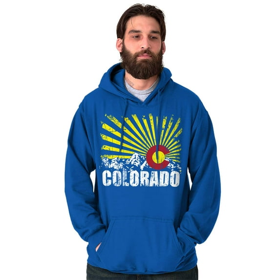 Colorado Mountain Pride CO State Flag Unisex Plus Fleece Graphic Hoodie Brisco Brands 2X