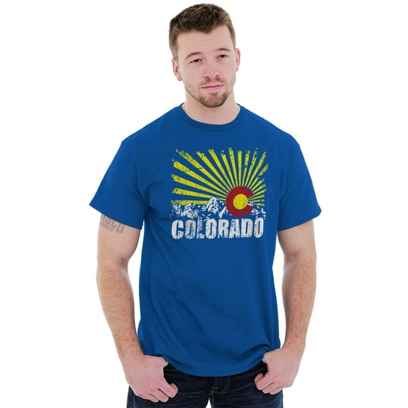 Colorado Mountain Pride CO State Flag Plus Size Crewneck Graphic Tee Shirt Brisco Brands 2X