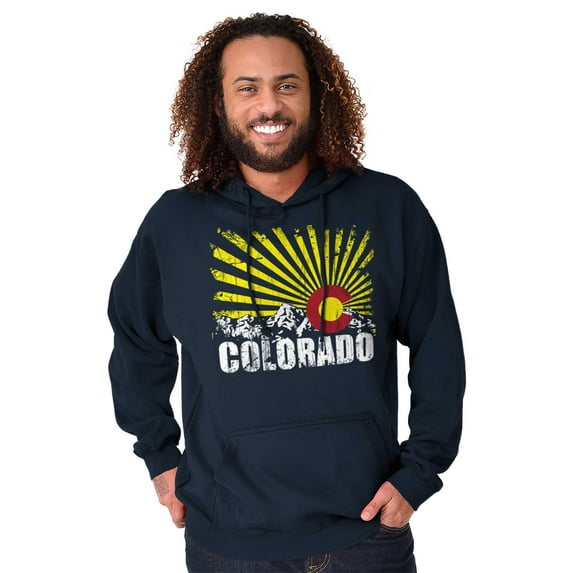 Colorado Mountain Pride CO State Flag Unisex Plus Fleece Graphic Hoodie Brisco Brands 2X