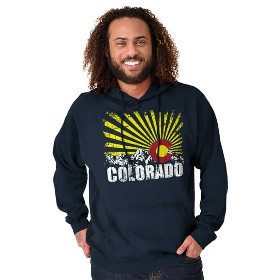 Colorado Mountain Pride CO State Flag Unisex Plus Fleece Graphic Hoodie Brisco Brands 2X